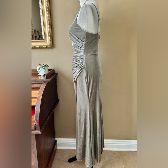 Revelry Rory Velvet Bridesmaid Dress in Sage Green Velvet - Picture 8 of 14